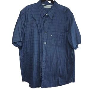 Axis Navy Blue Short Sleeve‎ Button-Up Shirt Size XXL